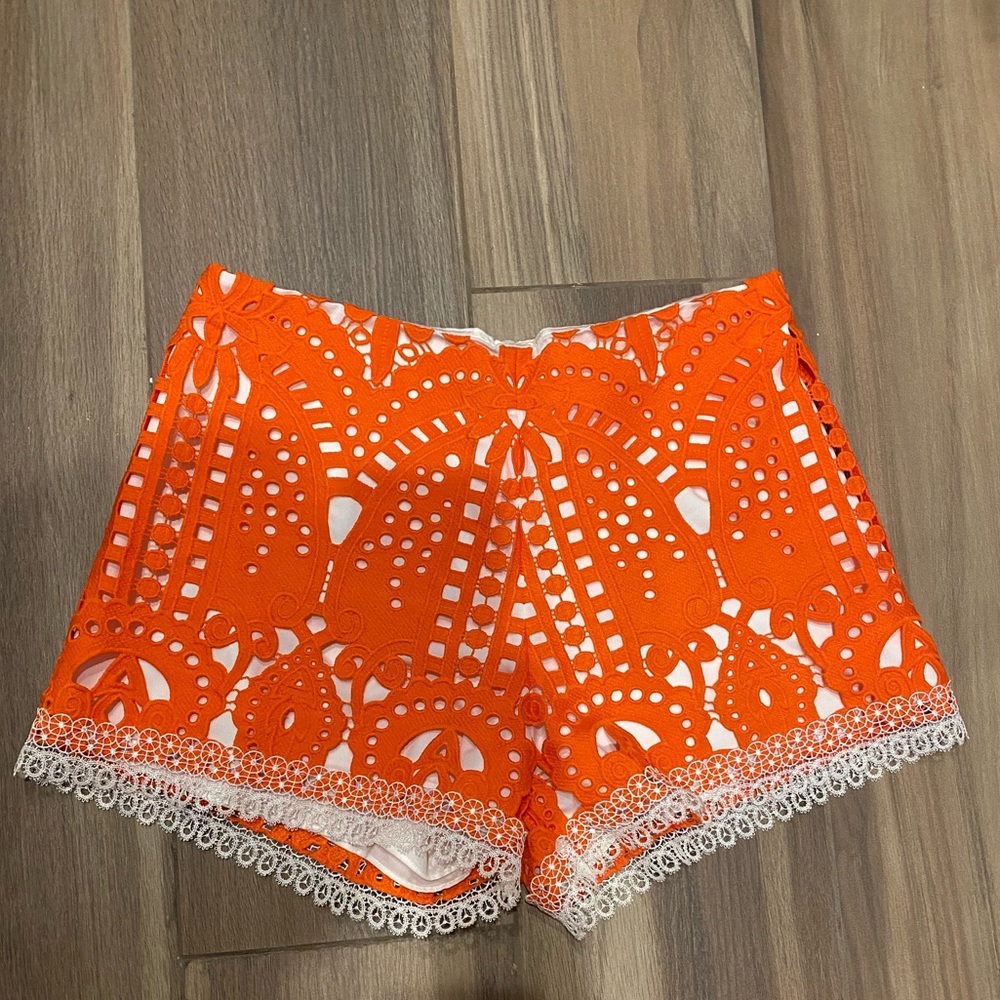 ALEXIS Giselle Orange Lace Shorts